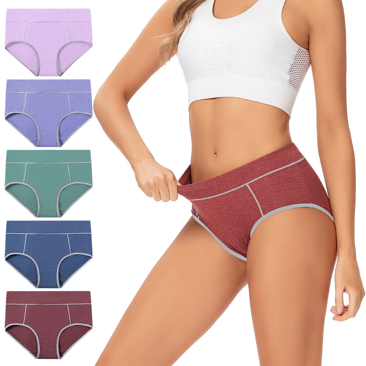 Women's Cotton Underwear High Waisted Full Coverage Briefs | Breathable &  Comfortable