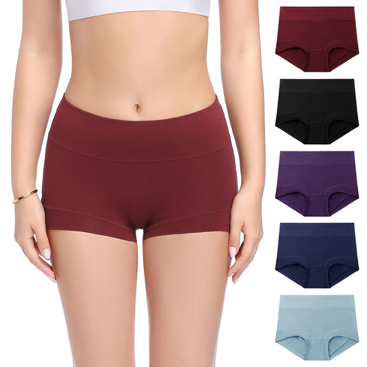  Molasus 4.5 Inseam Womens Trunks Underwear Soft Cotton Boxer  Briefs Ladies Anti Chafing Boy Shorts Panties Pack of 4 : Clothing, Shoes &  Jewelry