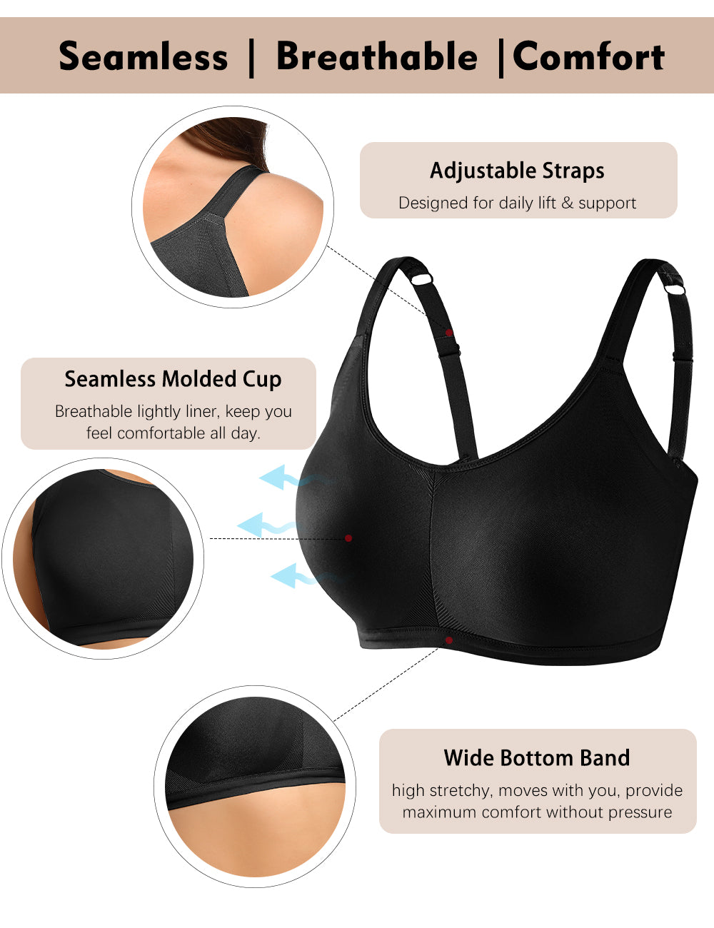 Bras with 2025 high underarms