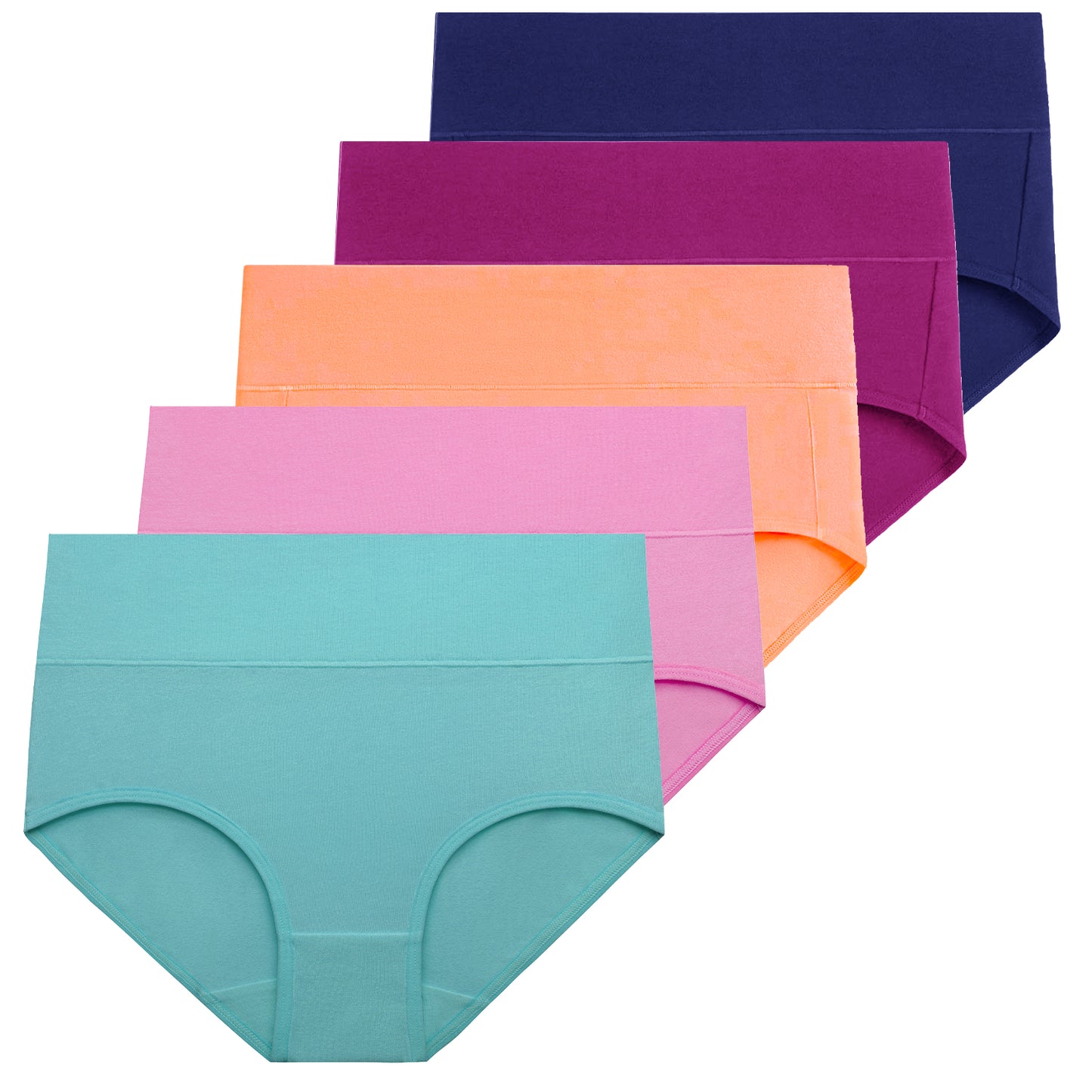 MAOQIN Women's Underwear Cotton Plus Size Panties High Waist Briefs Size  9-12