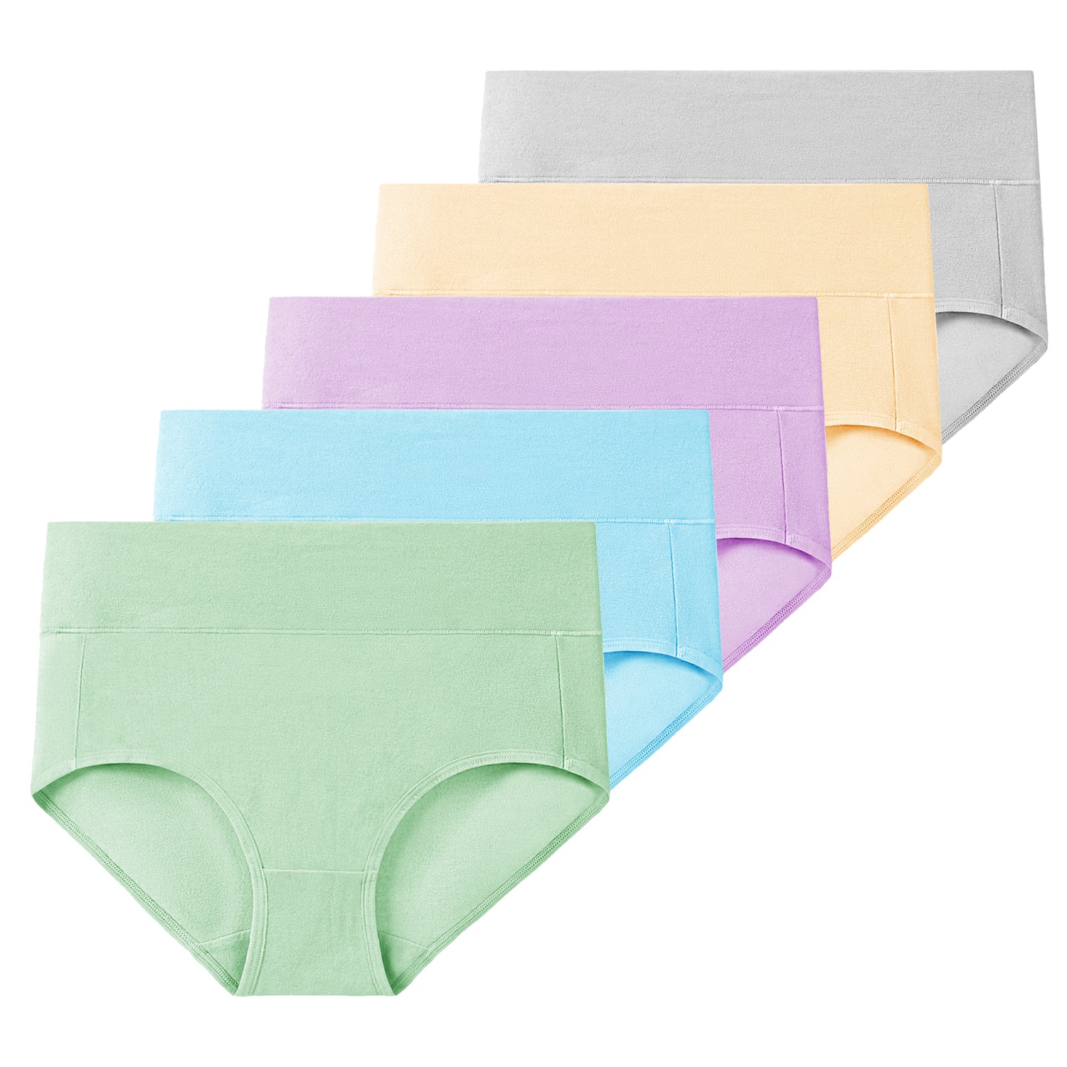 ASIMOON Women's Underwear Cotton High Waisted Full Coverage Briefs No  Muffin Top Ladies Panties for women Plus Size, Multicoloured-03-5 Pack, XL:  Buy Online at Best Price in Egypt - Souq is now