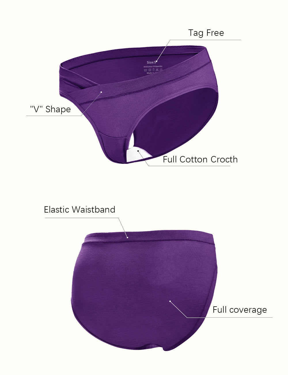  Maternity Underwear Cotton Under Bump Womens Pregnancy  Postpartum Panties 6-Pk Midnight Shore S