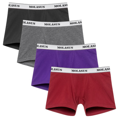  Molasus Womens Cotton Boy Shorts Panties Ladies High Waisted  Full Coverage Stretch Underwear Pack Of 5