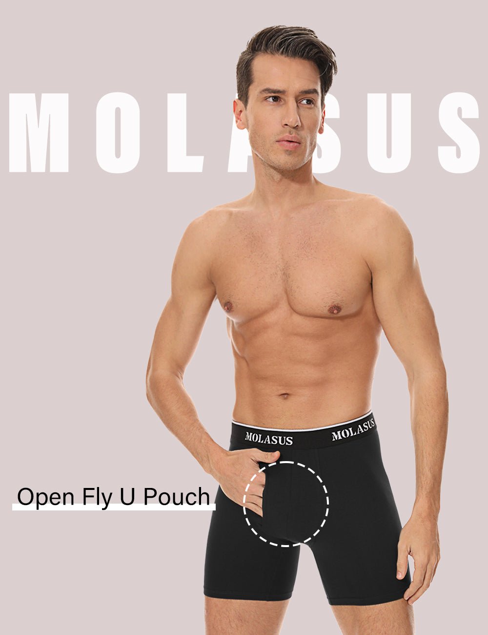 Molasus Mens Boxer Briefs Soft Cotton Open Fly Tagless Underwear Pack of 5  : : Clothing, Shoes & Accessories