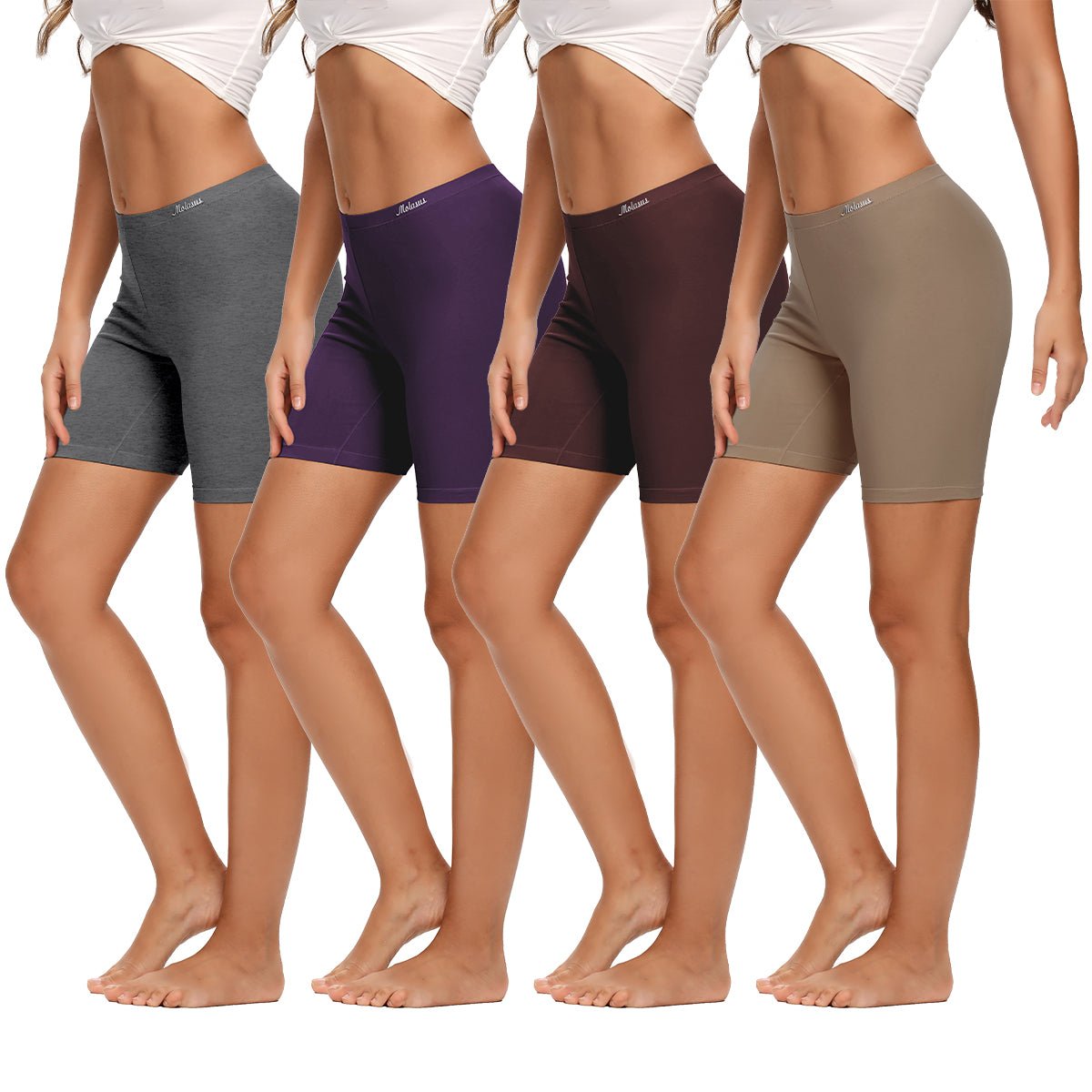 Molasus Womens Cotton Boxer Shorts Underwear Anti Chafing Bike Shorts(Regular & Plus Size)