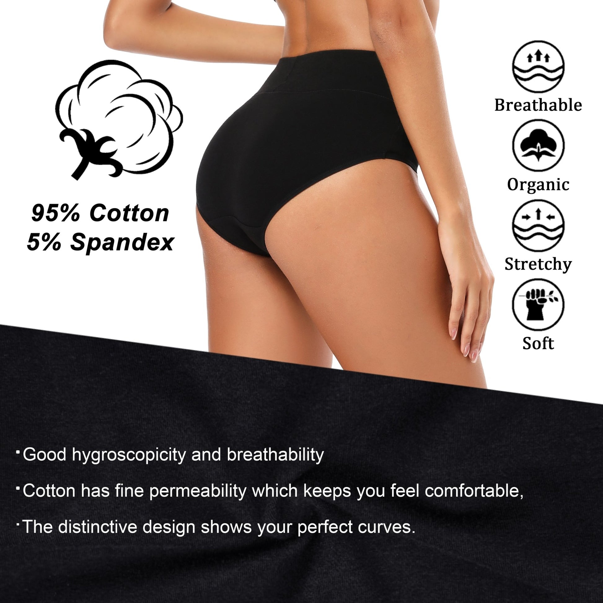 Women's Cotton Underwear High Waisted Full Coverage Ladies Panties (Regular  & Plus Size), Pack of 1 