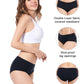 Molasus Women's Soft Cotton Briefs Ladies Mid-High Waisted Full Coverage Panties Black